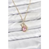 Clariss BKO8400 316L Çelik Gold Renk Zincir Pembe Zirkon Taşlı Kuğu Model Kadın Kolye