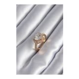 Clariss BYK2953 Pirinç Gold Renk Zirkon Taşlı Kalp Charm Model Kadın Yüzük