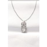 Clariss EBJ240521W24273 316L Çelik Silver Renk Zirkon Taşlı Kalpli Fiyonk Kolye
