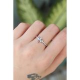 Clariss EBJ240608W24862 Pirinç Gümüş Renk Ayarlanabilir Renkli Zirkon Taşlı Yusufçuk Yüzük