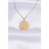 Clariss EBJ240613W24932 316L Çelik Zincir Gold Renk Göz Güneşi Tasarımlı Kolye