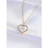 Clariss EBJ240613W24935 316L Çelik Zincir Gold Renk Beyaz Taşlı Bubble Kalp Kolye