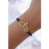 Clariss EBJ240820W26464 Gold Renk Zirkon Taşlı Taç Figür Makrome Bileklik