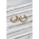 Clariss Gold Renk Full Zirkon Taşlı Halka Kadın Küpe - EBJ260725W44275 BKP11940