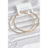 Clariss Gold Renk Pirinç Köşeli Kenar Halka 72 mm Kadın Küpe BKP11769