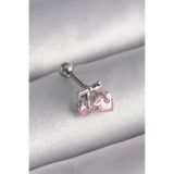 Clariss Gümüş Renk Pembe Zirkon Taşlı Kalp Tragus Piercing - EBJ241123W29386 PR1235