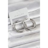 Clariss Gümüş Renk Pirinç Halka 30 mm Kadın Küpe - EBJ260509W42037 BKP11760