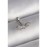 Clariss Gümüş Renk Zirkon Taşlı Çiçek Tragus Piercing - EBJ241123W29398 PR1247