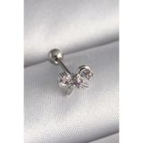 Clariss Gümüş Renk Zirkon Taşlı Kurdele Tragus Piercing - EBJ241123W29416 PR1265