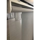 CLARISS HOME Tül Stor Perde Fitilli Çizgili Gri Renkli Modern Salon Oturma Odası