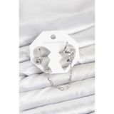 Clariss Pirinç Gümüş Renk Yılan Model Zincir Bağlantılı Ear Cuff Küpe Seti