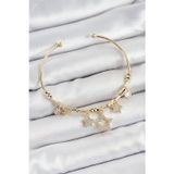 Clariss Pirinç Zirkon Taşlı Yıldız Model Gold Renk Charm Bileklik