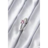 Clariss Zirkon Taşlı Pembe Kristal Yüzük, Orta, EBQ-BYK2851-RİQ, Gümüş Renk, Kadın