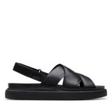 Clarks Kadın Aristella Sun sandalet, Siyah deri, 39 EU