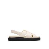 CLARKS Kadın Deri Sandalet, Beyaz, 37