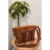 Class Bag Kadın Taba Yazılı Kolon Askılı Kürklü Peluş Çapraz Omuz Çanta