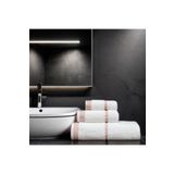 Class Penye Banyo Havlu Takımı 3lü Set 30x50 50x90 90x150 Beyaz / Pembe