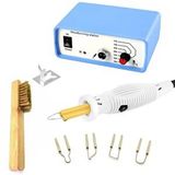 Class Zd-8905 New Isı Ayarlı Ahşap Yakma Makinası 4xgölgeleme Uçlu Set+tel Fırça Mavi