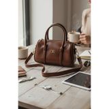 Classbag Çift Şeritli Minimal Taba Renk Çapraz Askılı Kadın El ve Omuz Çantası