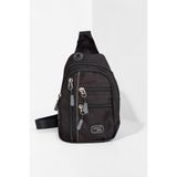 Classbag Erkek Siyah-Füme,Suya Dayanıklı,Çok Cepli Kulaklıklı Ve Usb Çıkışlı, Askılı Çapraz Omuz Ve Bel Çantası