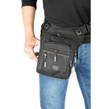 Classbag Erkek Siyah-Gri, Su Geçirmez ,Çok Gözlü Motosiklet Kurye ,Bel, Bacak, Omuz Çantası Bodybag
