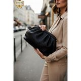CLASSBAG Kadın Siyah Örgü Desenli Portföy&clutch ve Ayarlanabilir Askılı Omuz Çantası
