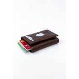 Classbag Kahverengi,Mekanizmalı Otomatik Kızaklı Kartlıklı Erkek Cüzdanı (7Cm x 10Cm)