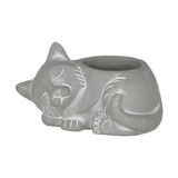 Classic Home and Garden Çimento Uyuyan Kedi Saksısı, Drenaj Delikli, Doğal Gri, 17.8 cm