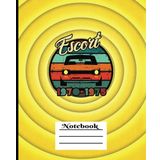 Classic-Inspired Notebook for Writing and Notes: Yellow Round Design with Car Illustration | 120 Pages | Wide Ruled | Matte Finish Cover