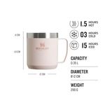 Classic Legendary Camp Mug Paslanmaz Çelik Termos Bardak, 0.35 Litre, Pembe Kuvars (Rose Quartz)