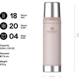 Classic Legendary Vakumlu Termos 0.60 Litre - Hammertone Rose Quartz | Paslanmaz Çelik - 0 - 19 lt - 0 Siyah