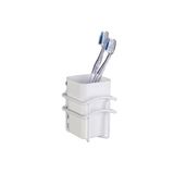 Classic Plus Diş Fırçalık – Beyaz Plastik Hazne , Paslanmaz Çelik Gövde 8 X 11 X 10 Cm