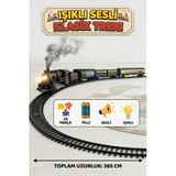 Classic Series Pilli Işıklı Sesli Oyuncak Tren Seti - 33 Parça Nostaljik Tren - 365 cm Ray