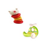 Classic World 2'Li Set Ahşap Ayıcıklı Çıngırak & Helikopter Çıngırak