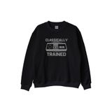 Classically Trained Retro Oyun Konsolu Baskılı Siyah Bisiklet Yaka Sweatshirt