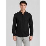 Classics Men Baros Hakim Yaka Uzun Kol Slim Fit Keten Gömlek - 7684 - Siyah - 2XL