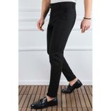 Classics Men Erkek Düz Kesim Kaliteli Esnek Likralı Bilek Boy Kumaş Pantolon-7202 Siyah