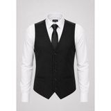 Classics Men Erkek Slim Fit Siyah V Yaka Kruvaze Yelek - 7476 - 56