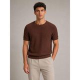Classics Men Lookman Slim Fit Erkek Kısa Kol Triko Tişört 7696 - Kahverengi - 2XL