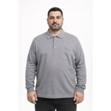 Classics Men Simenti Büyük Beden Erkek Polo Yaka Sweatshirt - 7564
