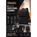 Classone Bp-Bs100 Business Vıp B1 - Serisi 15.6' Wtx Pro Su Geçirmez Kumaş Laptop Sırt Çantası-Siyah