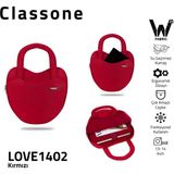 Classone LOVE1402 13-14 Inch WTXPro Su Geçirmez Kumaş, Macbook,Mac Air Laptop El ve Omuz Çantası - Kırmızı