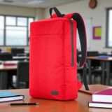 Classone Mila PR-EK102 15,6' Su Geçirmez Kumaş Fermuar Okul Sırt Çantası - Kırmızı