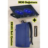 Classone PR-EK101 15,6' Su Geçirmez Kumaş Notebook Sırt Çantası+M30 Notebook Soğutucu