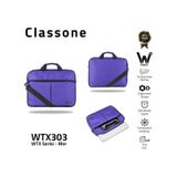 Classone Wtx303 Wtxpro Serisi 15.6 İnch Su Geçirmez Kumaş Apple Uyumlu MacBook , Laptop , Notebook El Çantası- Mor