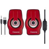 Classone X1 RED RGB Gaming Hoparlör