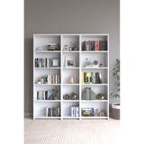 CLASSY HOME TASARIM Amine 100 15 RAFLI 3 PARÇA ARKALIKLI GENİŞ KİTAPLIK ÇOK AMAÇLI GENİŞ DOLAP BEYAZ