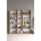 CLASSY HOME TASARIM Amine 100 15 RAFLI 3 PARÇA ARKALIKLI GENİŞ KİTAPLIK ÇOK AMAÇLI GENİŞ DOLAP SAFİR MEŞE