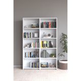 CLASSY HOME TASARIM CLASSY 103MUSAB 10 RAFLI 2 PARÇA ARKALIKLI KİTAPLIK ÇOK AMAÇLI DOLAP BEYAZ