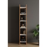 CLASSY HOME TASARIM CLASSY 106URAZ 5 RAFLI ÇİFT RENKLİ KİTAPLIK ATLANTİK ÇAM - BEYAZ RAFLI